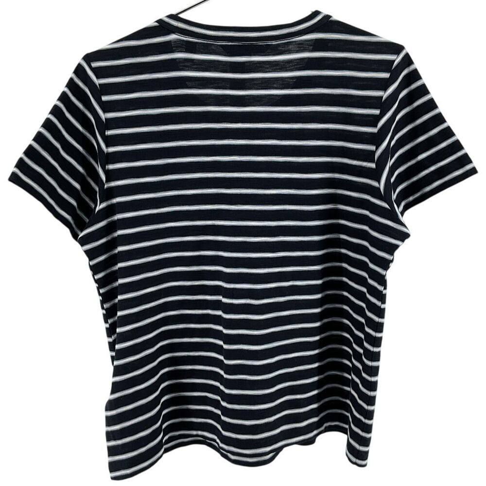 Veronica Beard Button Detail Striped Carla T Shirt Size L - Picture 3 of 7